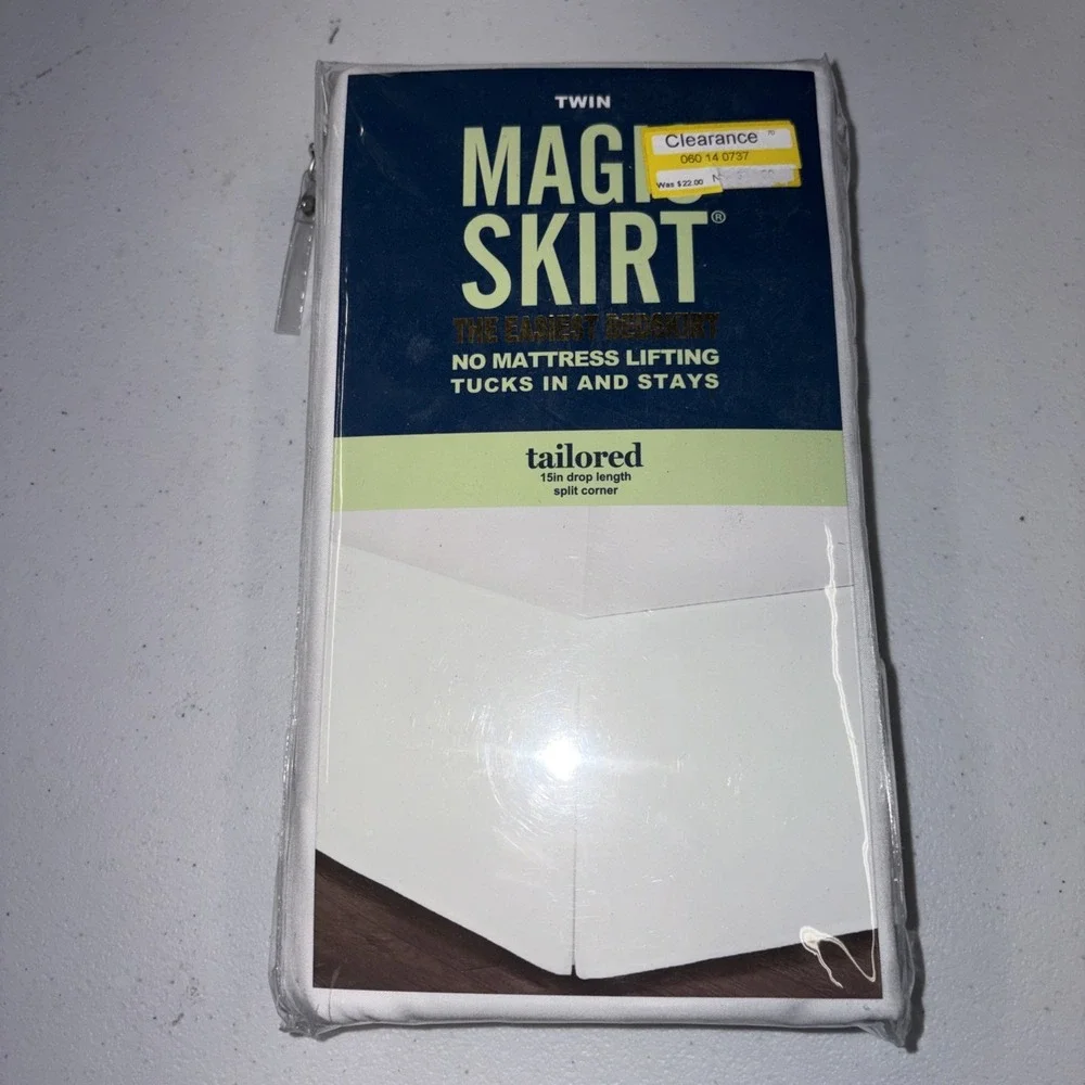Magic Skirt Twin Tailored 15in Drop White Split Corner